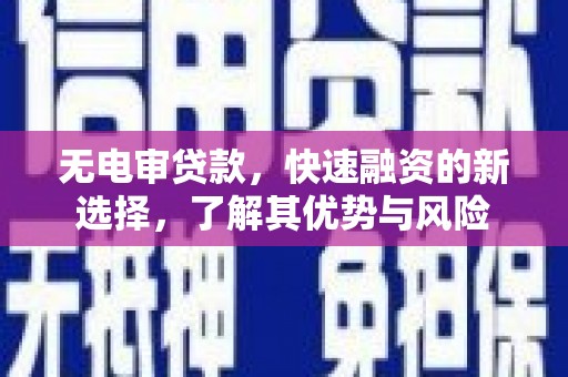 湟源无电审贷款，快速融资的新选择，了解其优势与风险