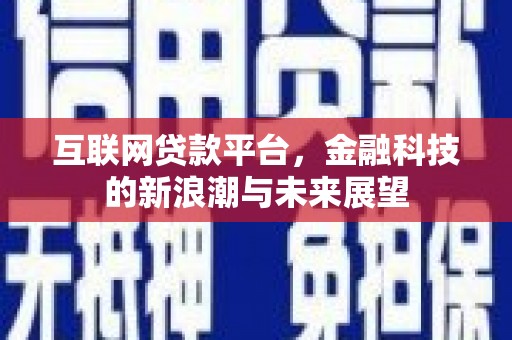 湟源互联网贷款平台，金融科技的新浪潮与未来展望