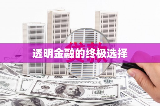 湟源透明金融的终极选择