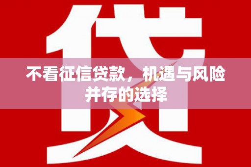湟源不看征信贷款，机遇与风险并存的选择