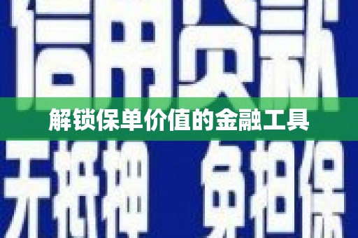 湟源解锁保单价值的金融工具