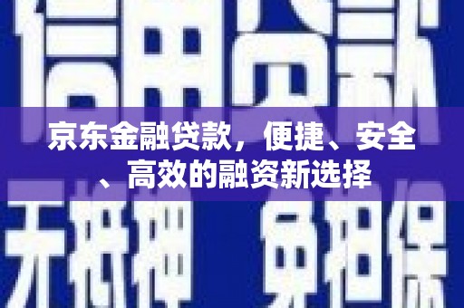 湟源京东金融贷款，便捷、安全、高效的融资新选择